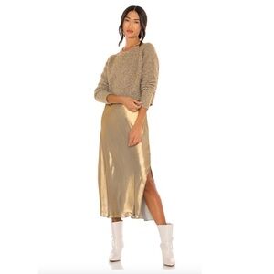 All Saints Rosetta Tinsel Dress in Gold.